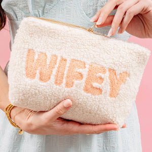 Cream Teddy Pouch - Wifey