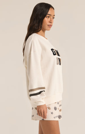 Oversized Game Day Sweatshirt | Bone