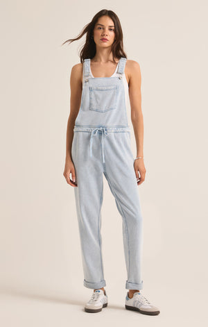 The Knit Denim Overalls | Washed Indigo