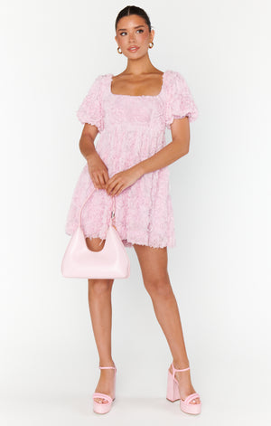 Smitten Baby Doll Mini | Rosette Mesh Pink