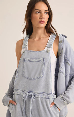 The Knit Denim Overalls | Washed Indigo