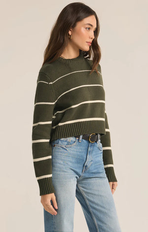 Milan Stripe Sweater | Grape Leaf