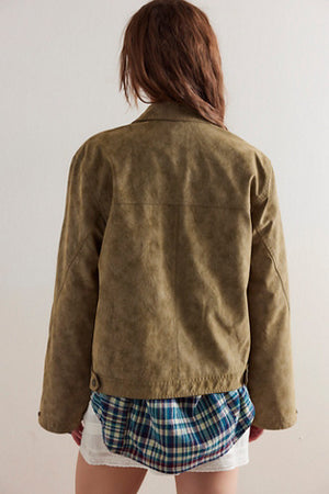 Blair Vegan Suede Jacket | Coriander