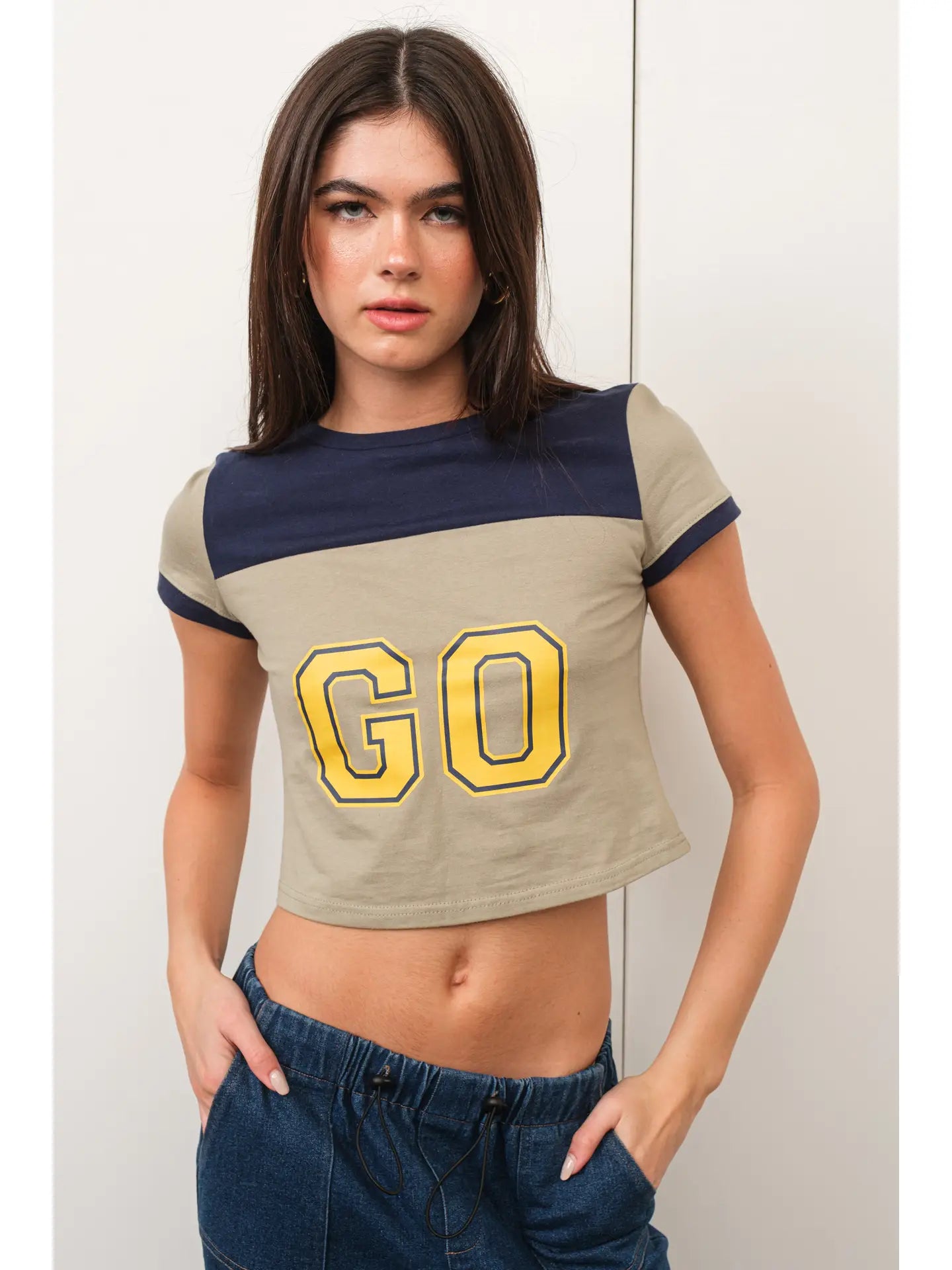 Go Sporty Baby Tee | Olive Navy