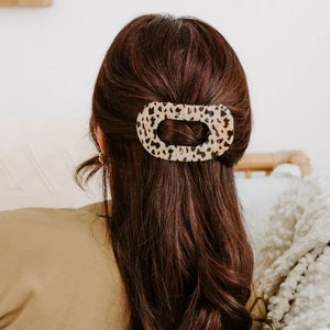 Round Flat Hair Clip | Large | Blonde Tortoise