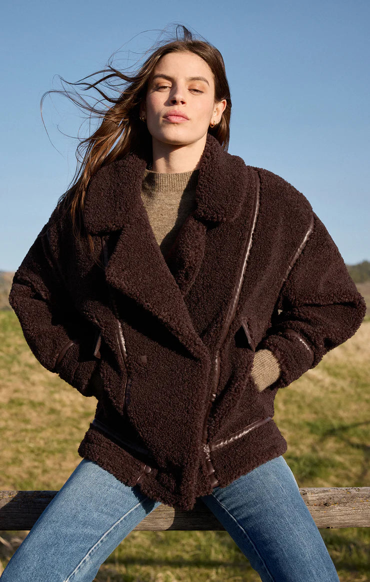 Ari Sherpa Coat | Dark Chocolate