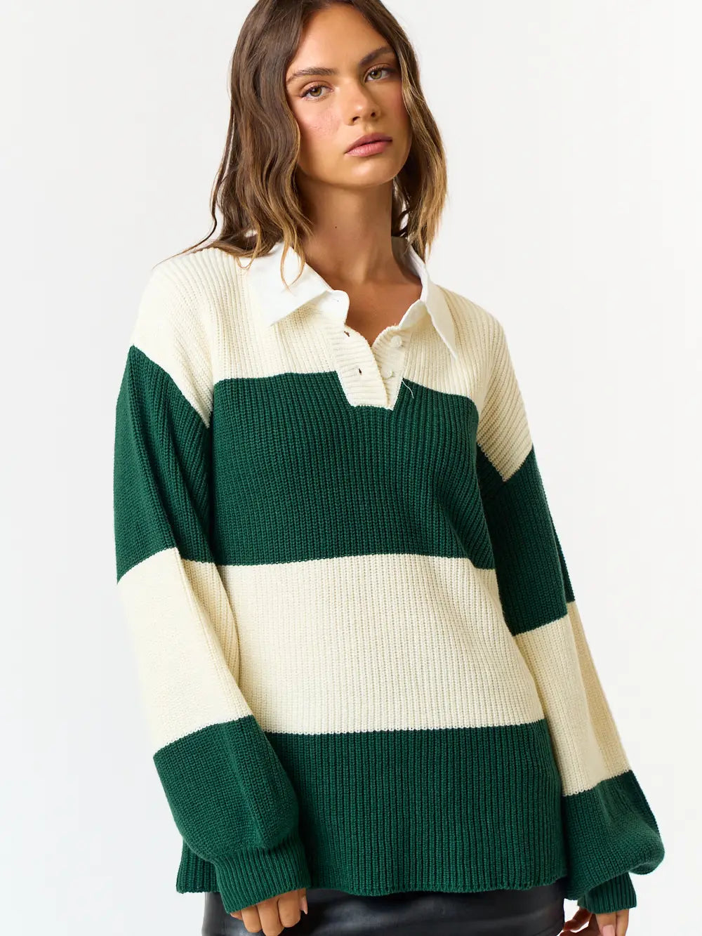 Game day Polo Sweater | Green Combo