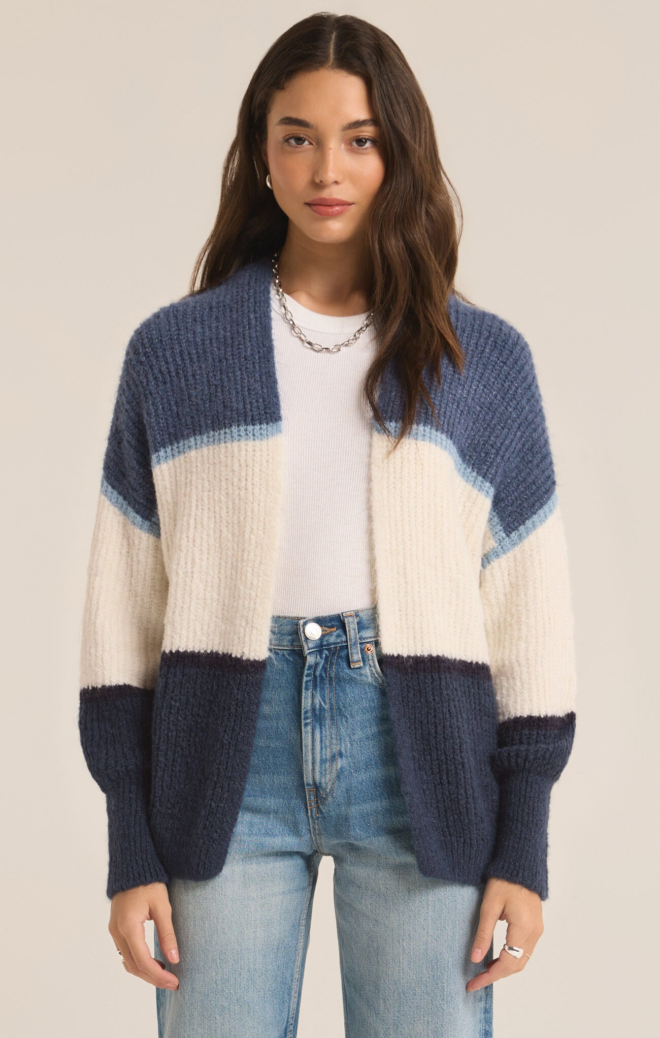 Jones Stripe Cardigan | True Navy