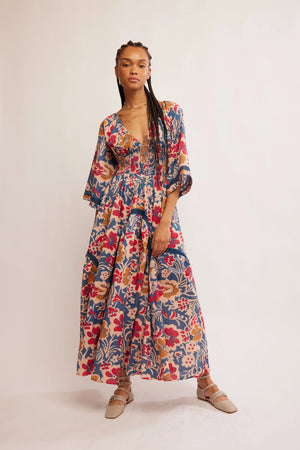 Printed Dixie Maxi | Vintage Indigo Combo