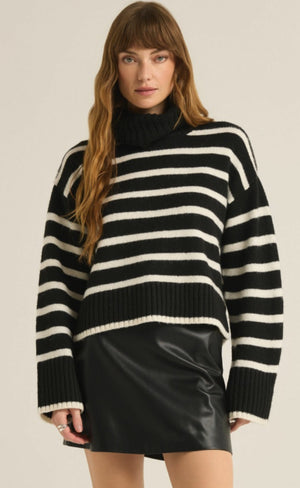 Josephine Stripe Sweater | Black