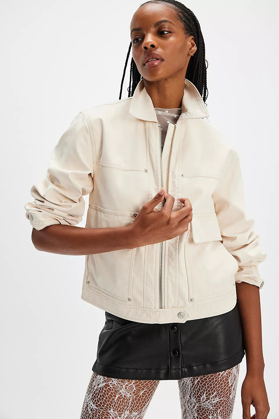 Blair Vegan Suede Jacket | Sea Salt