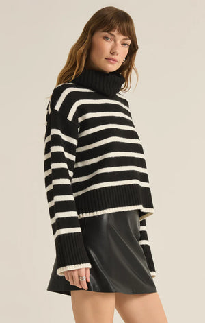 Josephine Stripe Sweater | Black