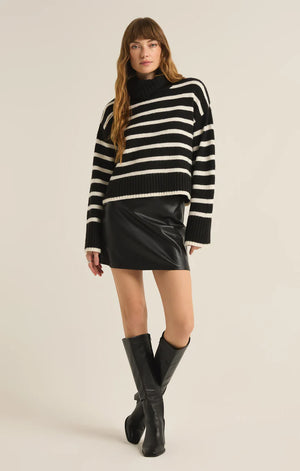 Josephine Stripe Sweater | Black