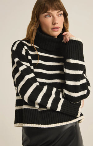 Josephine Stripe Sweater | Black