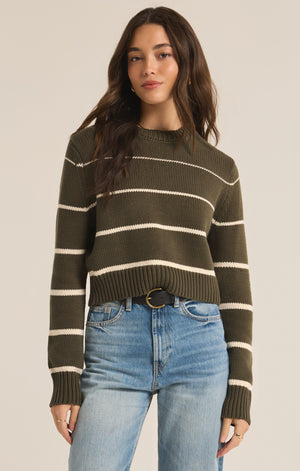 Milan Stripe Sweater | Grape Leaf