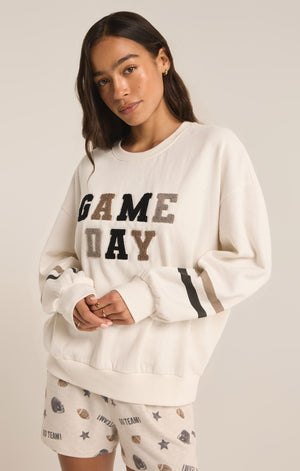 Oversized Game Day Sweatshirt | Bone