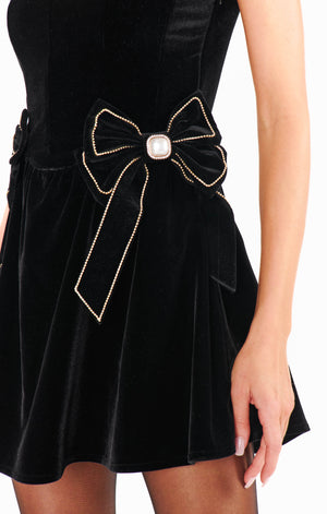 Ricci Skort Dress | Black Velvet