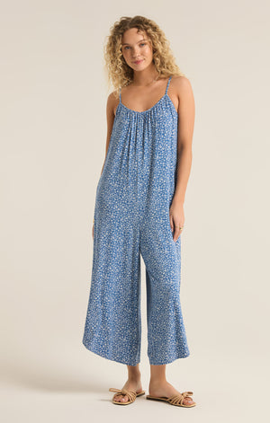 Flared Deval Ditsy Jumpsuit | True Navy