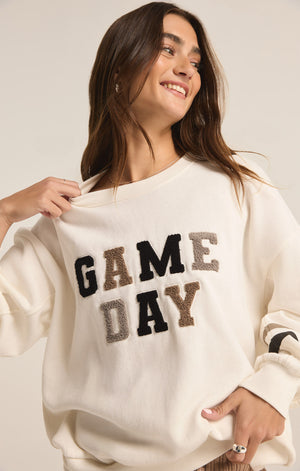 Oversized Game Day Sweatshirt | Bone