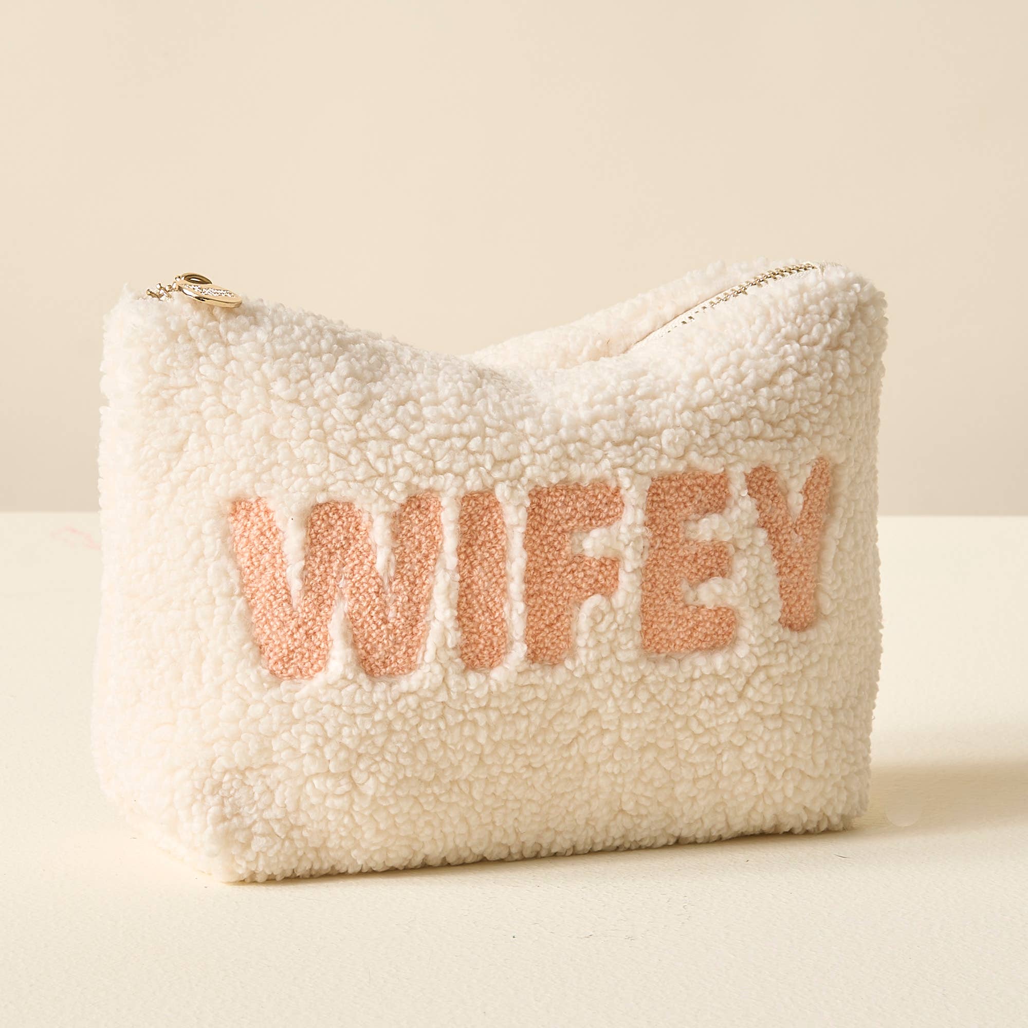 Cream Teddy Pouch - Wifey